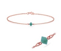 Rose Gold Plated Aventurine Silver Bracelet BRS-422-RO-GP